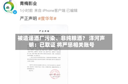 被造谣酒厂污染	、非纯粮酒？ 洋河声明：已取证 将严惩相关账号-第2张图片